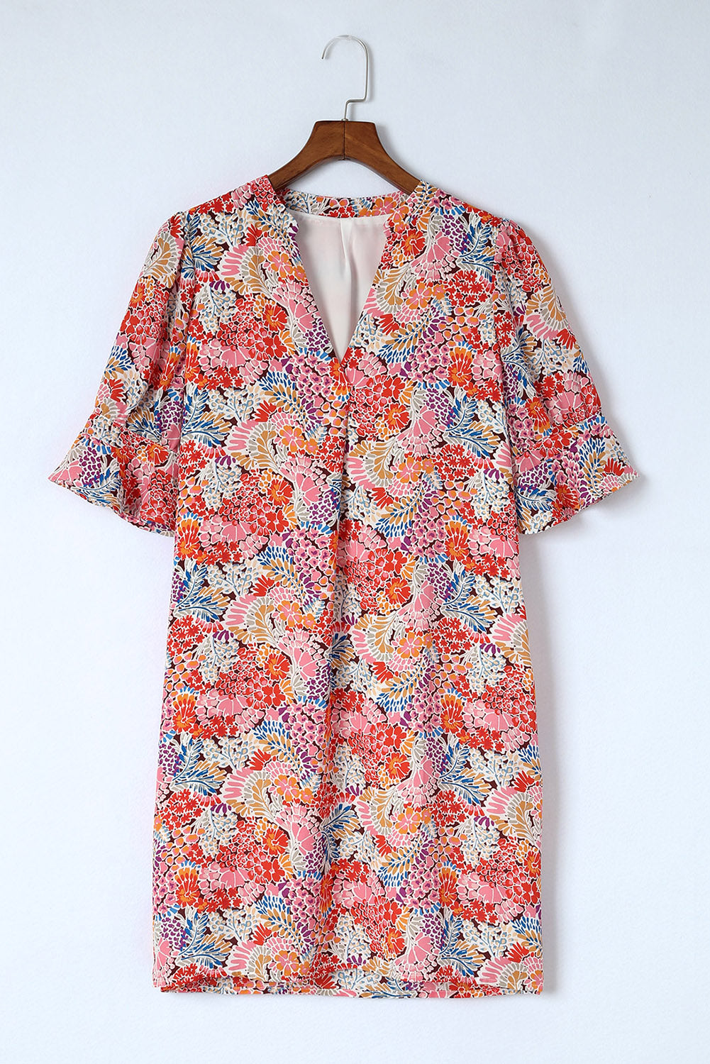 Multicolor Boho Floral Printed Flutter Sleeve Dress Floral Dresses JT's Designer Fashion