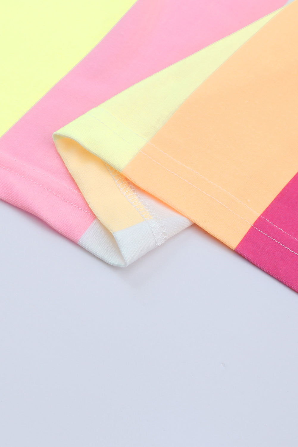 Yellow Color Block Striped Bow Knot Straps Maxi Dress Maxi Dresses JT's Designer Fashion