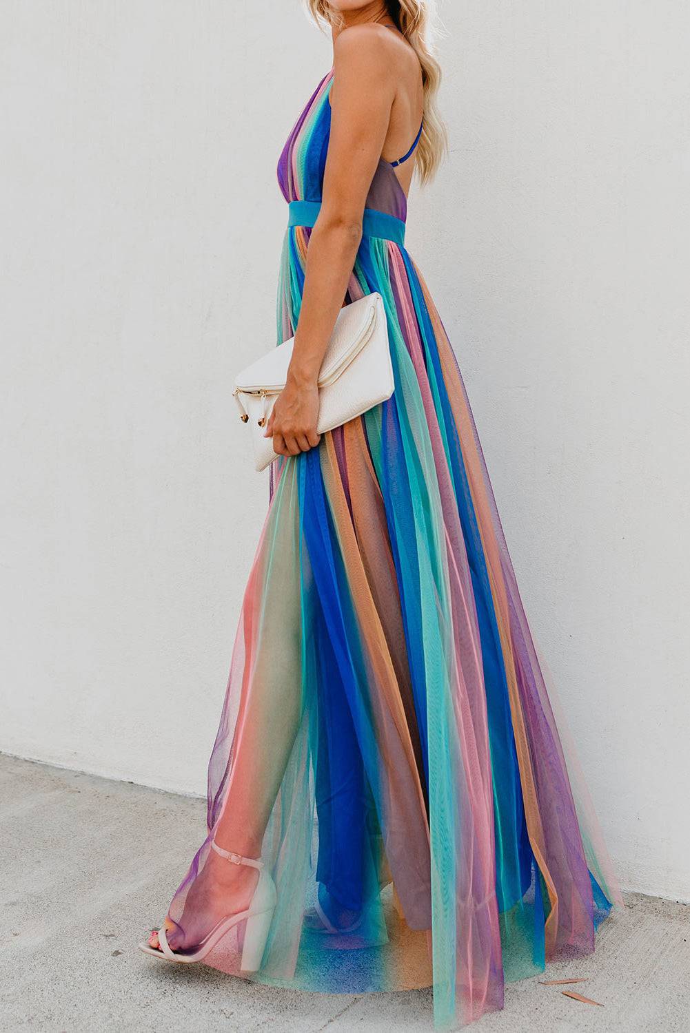 Blue Sugar Plum Striped Maxi Dress Maxi Dresses JT's Designer Fashion