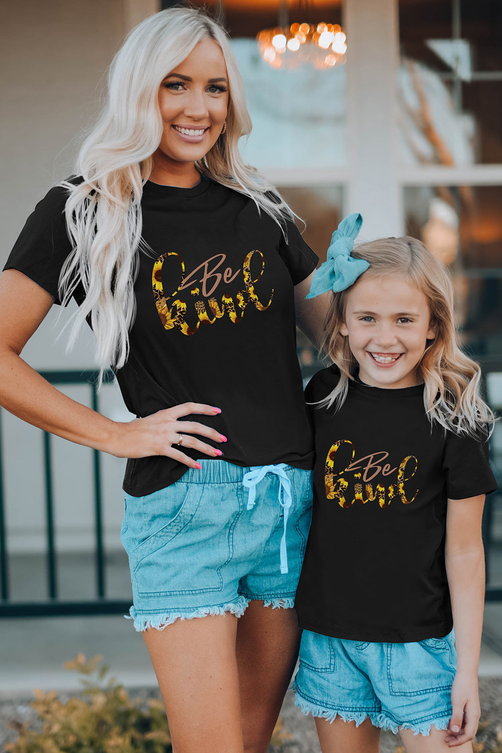 Black Bee Kind Sunflower Printed Family Matching Graphic Tee Family T-shirts JT's Designer Fashion