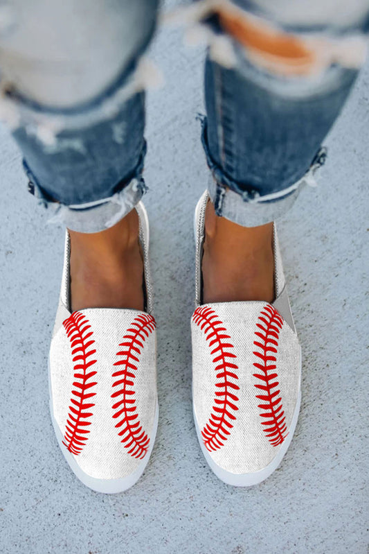 White Baseball Slip-on Canvas Shoes Women's Shoes JT's Designer Fashion