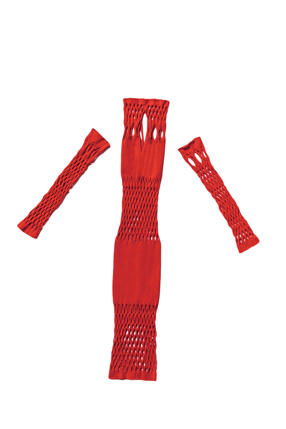 Red Crochet Sleeveless Babydoll Lingerie with Oversleeves Babydolls & Chemises JT's Designer Fashion
