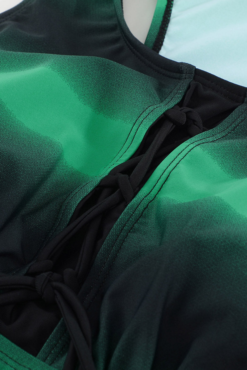 Green Black Ombre Print Racerback Tankini Swimsuit Tankinis JT's Designer Fashion