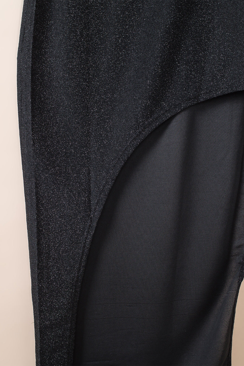 Black One-shoulder Glitter Metallic Asymmetric Long Dress Evening Dresses JT's Designer Fashion