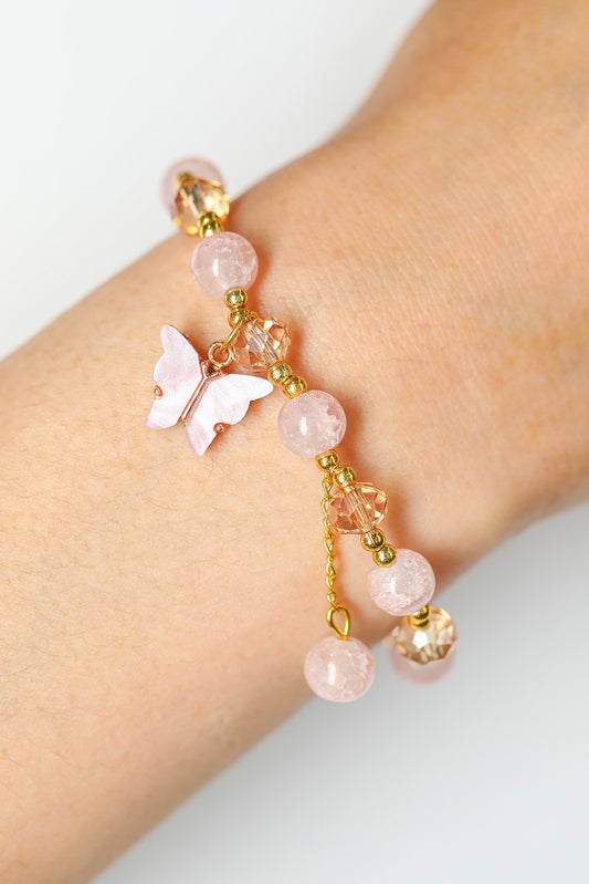 Crystal Butterfly Beading Bracelet Jewelry JT's Designer Fashion