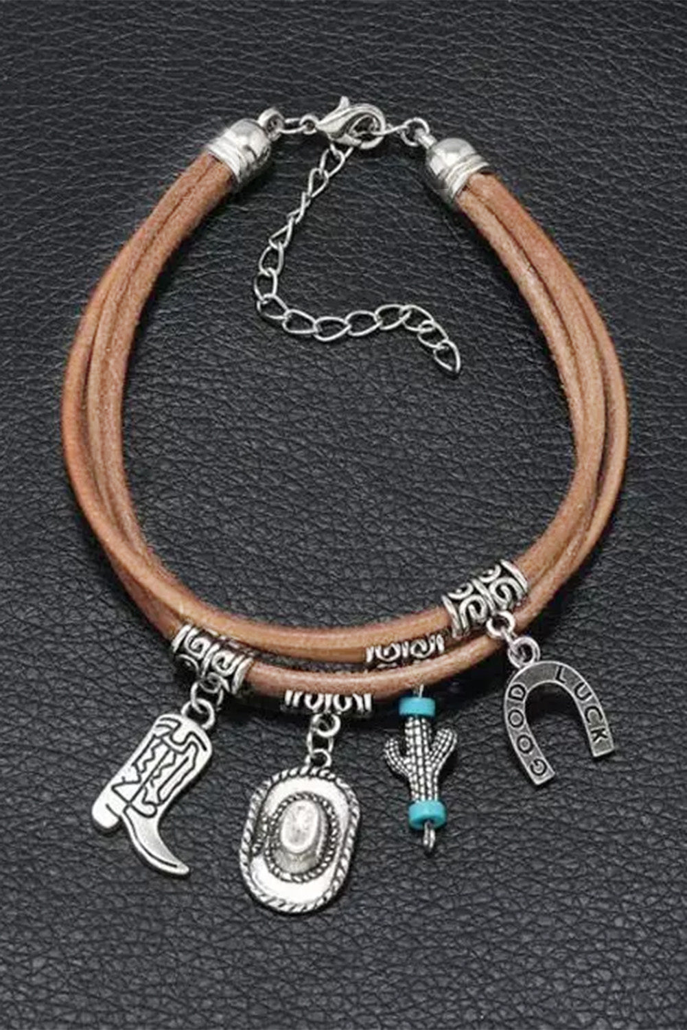 Silver Good Luck Cactus Multi-Layered Bracelet Jewelry JT's Designer Fashion