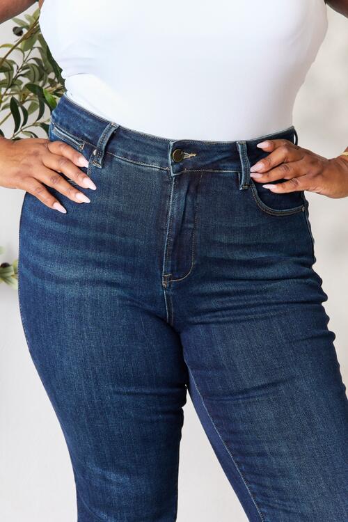 BAYEAS Full Size Raw Hem Straight Jeans jeans JT's Designer Fashion