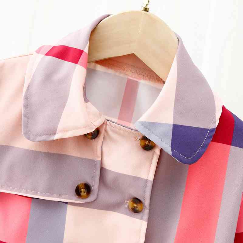 Plaid Lapel Collar Long Sleeve Coat Coats & Jackets JT's Designer Fashion
