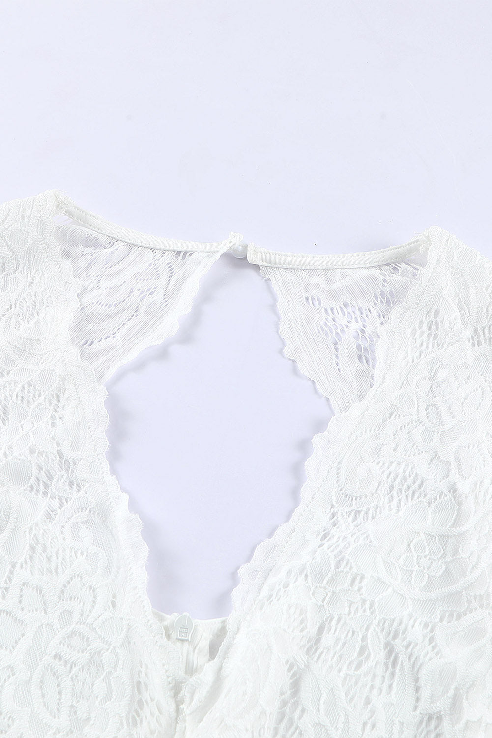 White Plus Size High-Low Lace Contrast Evening Dress Plus Size Dresses JT's Designer Fashion