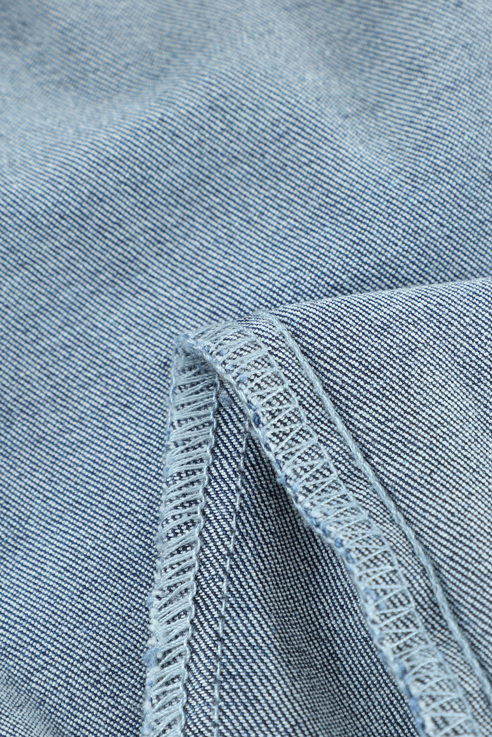 Blue Distressed Raw Hem Button Mid Waist Jeans Jeans JT's Designer Fashion