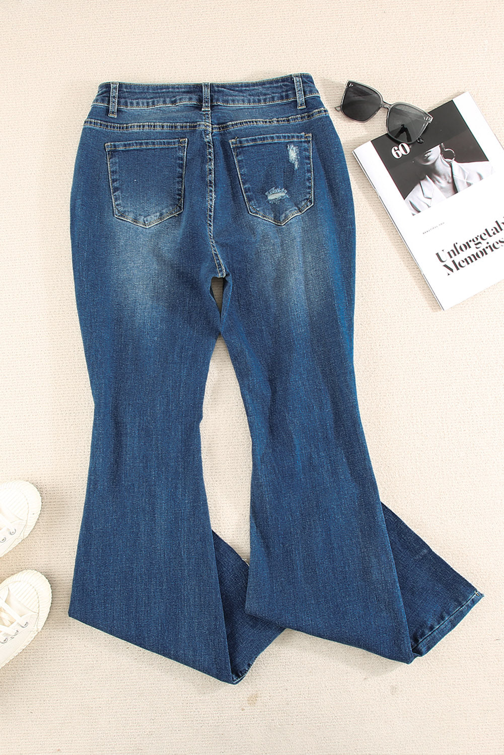 Dark Wash Mid Rise Flare Jeans Jeans JT's Designer Fashion