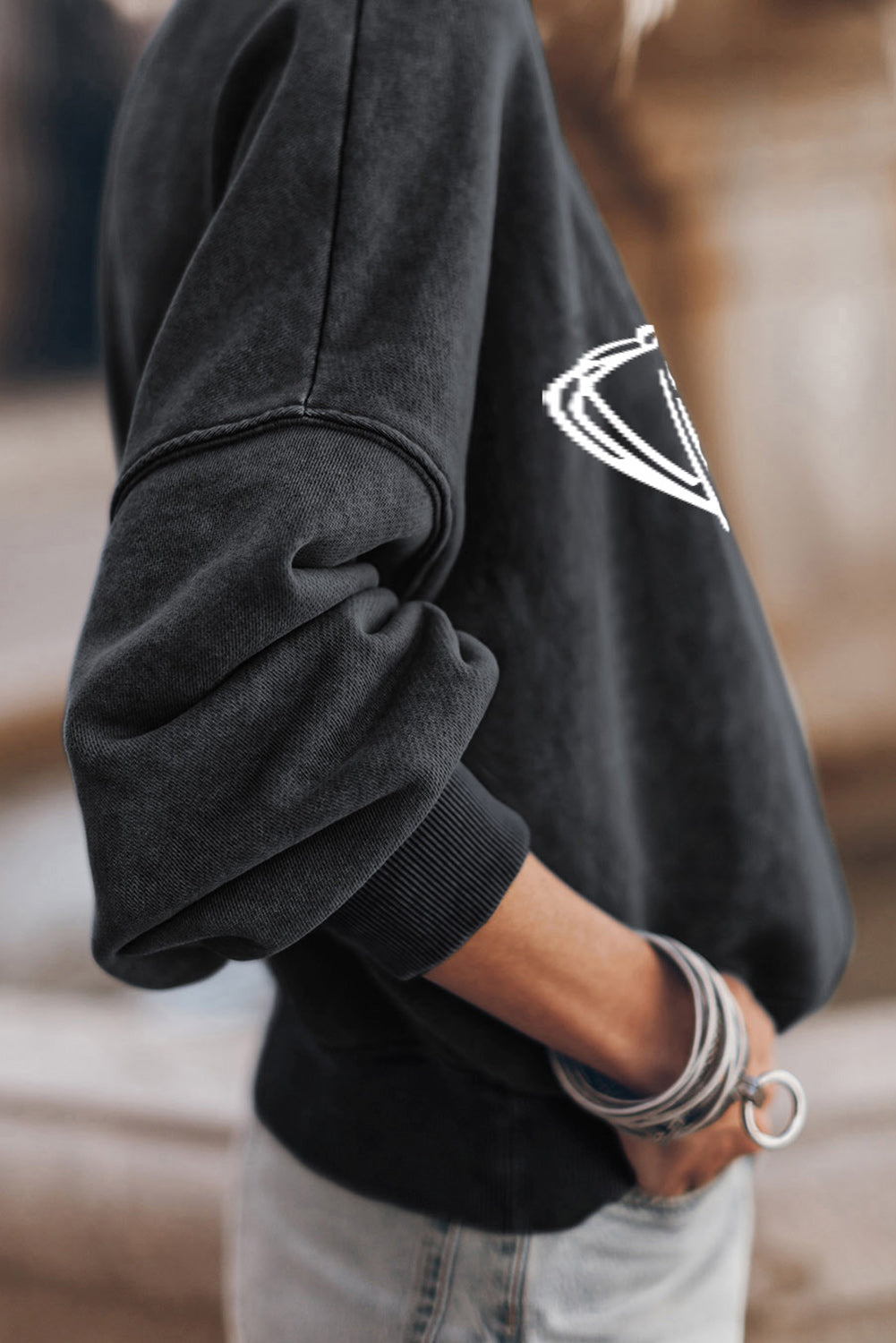 Black Rugby game day Graphic Pullover Sweatshirt Graphic Sweatshirts JT's Designer Fashion