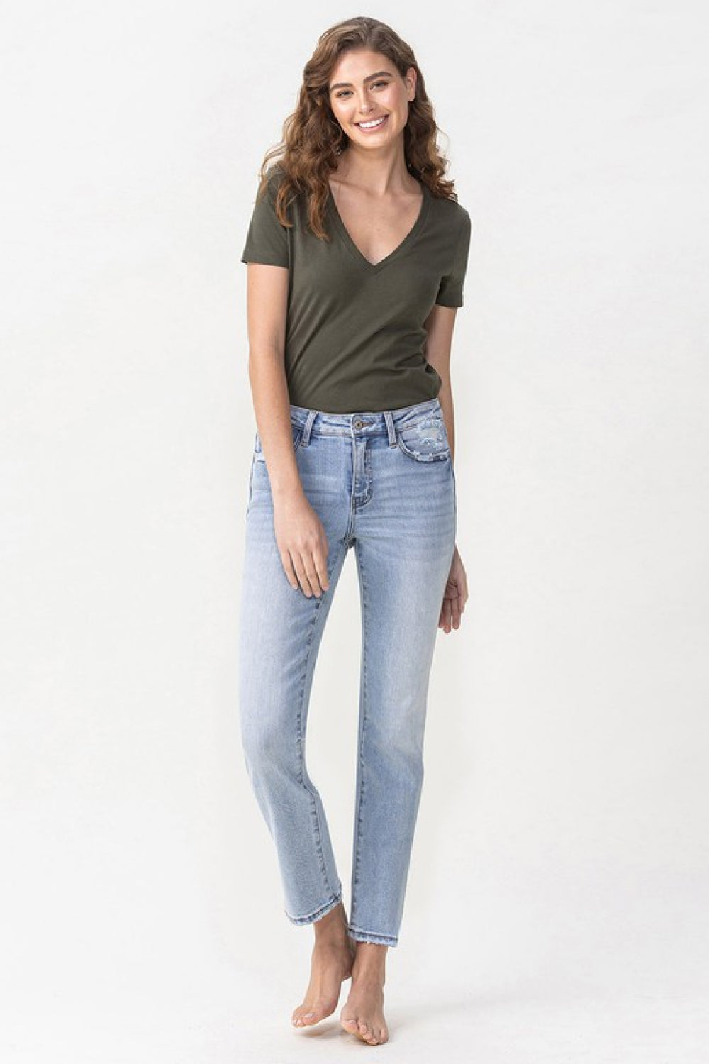 Lovervet Full Size Andrea Midrise Crop Straight Jeans Jeans JT's Designer Fashion