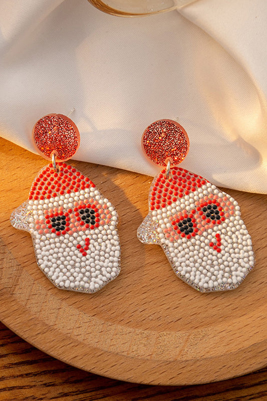 White Santa Claus Acrylic Earrings Jewelry JT's Designer Fashion