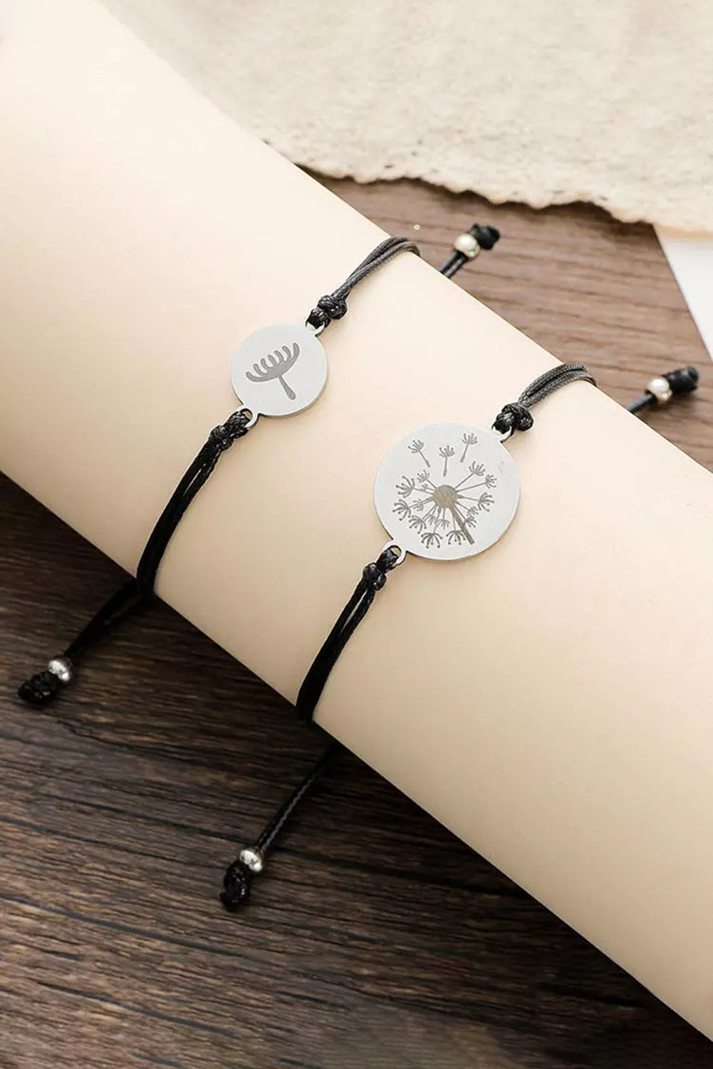Silver 2Pcs Dandelion Alloy Bracelet Jewelry JT's Designer Fashion