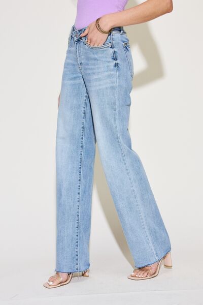 Judy Blue Full Size V Front Waistband Straight Jeans Jeans JT's Designer Fashion