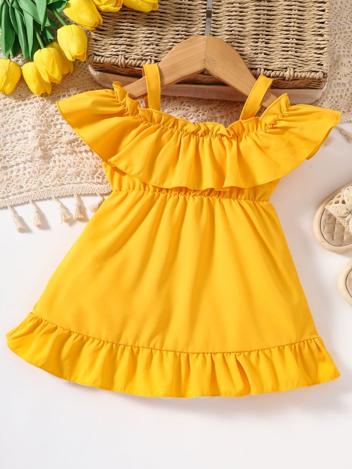 Baby Girl Frill Trim Ruffle Hem Dress Baby JT's Designer Fashion