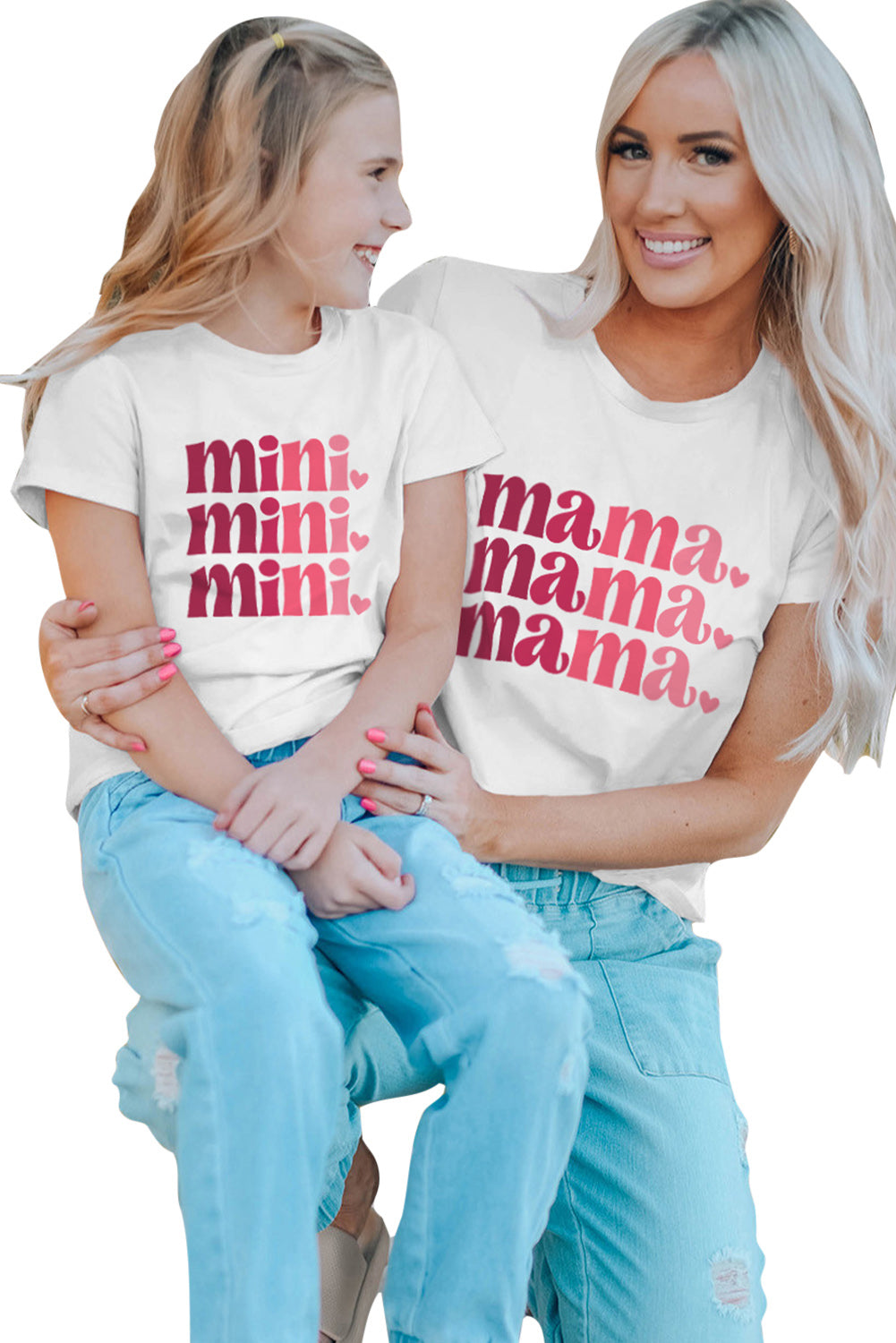 White Mini mini mini Graphic Kids’ Tee Family T-shirts JT's Designer Fashion