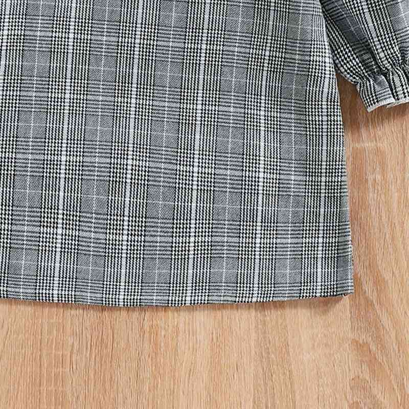 Plaid Flounce Sleeve Dress Girls Dresses JT's Designer Fashion