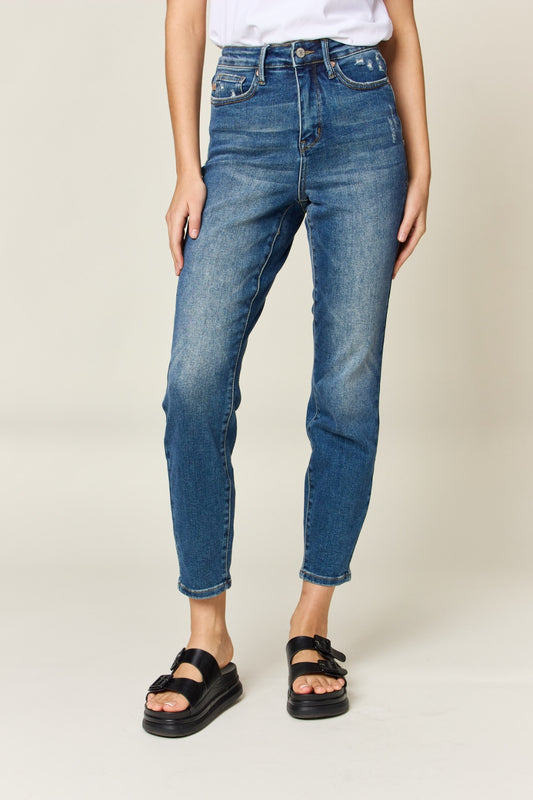 Judy Blue Full Size Tummy Control High Waist Slim Jeans Dark Jeans JT's Designer Fashion