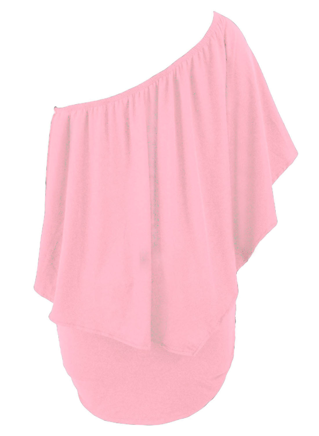 Plus Size Multiple Dressing Layered Pink Mini Poncho Dress Plus Size Dresses JT's Designer Fashion