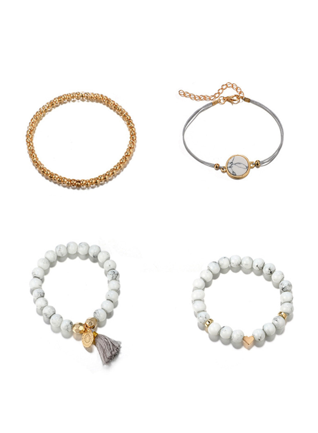 Gray Marble Bracelet Set Jewelry JT's Designer Fashion