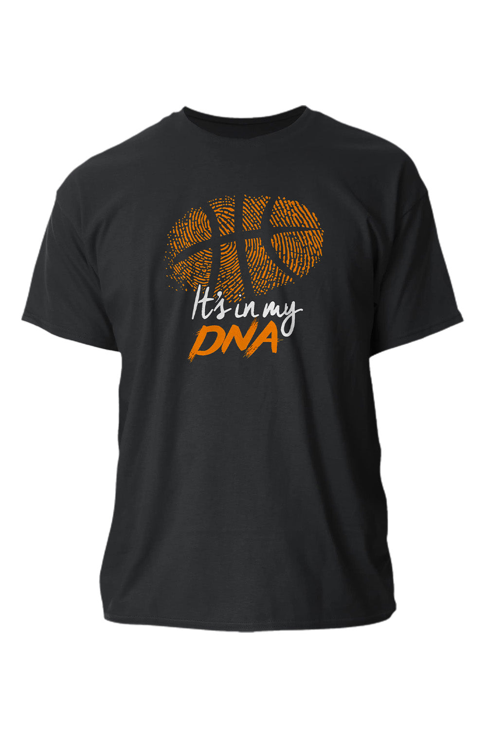 Black It's In My DNA Basketball Print Short Sleeve Men's T Shirt Men's Tops JT's Designer Fashion