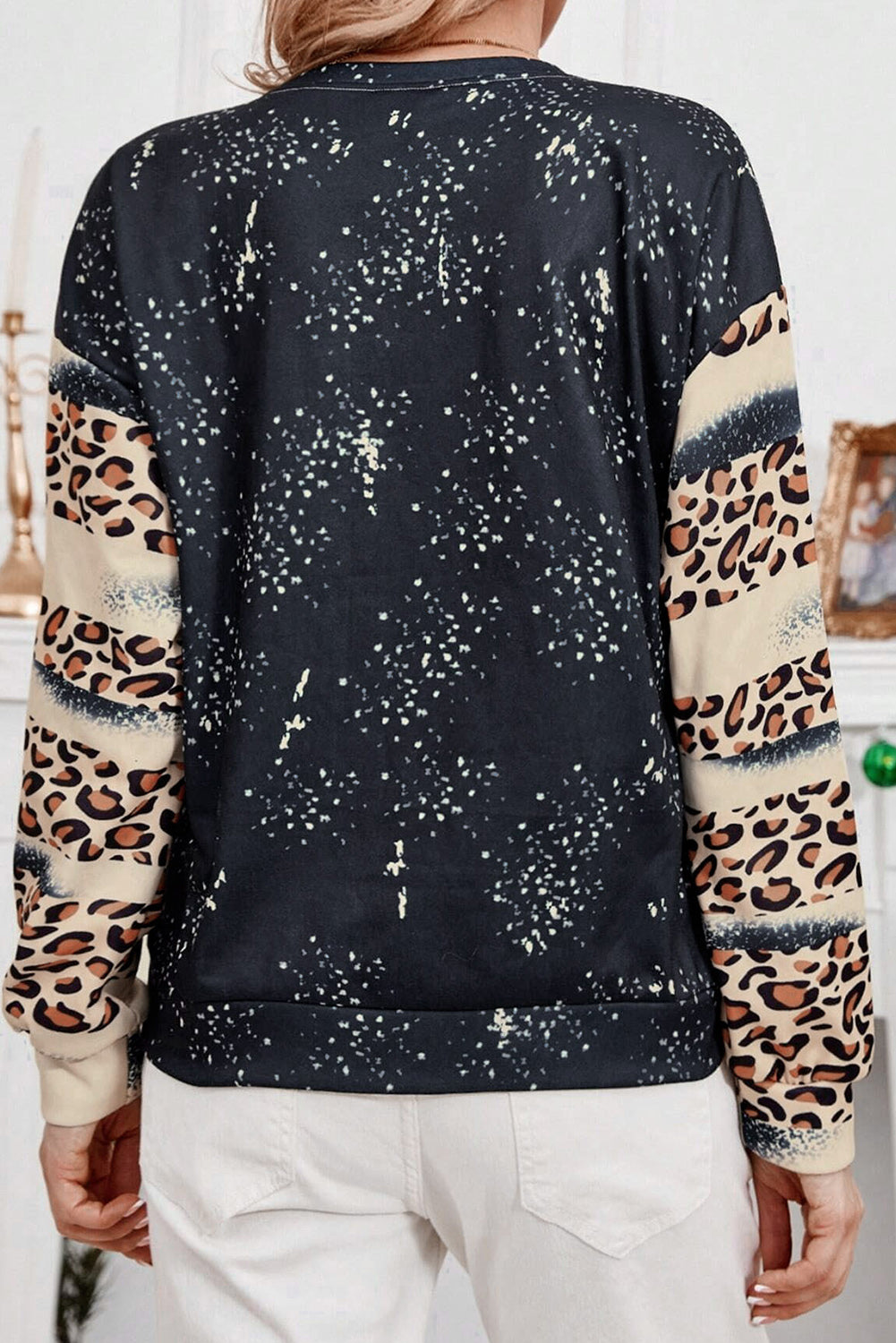 Black For The Love of the Tigers Animal Print Bleached Sweatshirt Graphic Sweatshirts JT's Designer Fashion