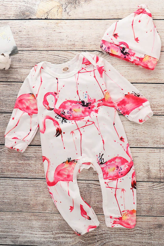 Baby Animal Print Round Neck Jumpsuit White Baby JT's Designer Fashion