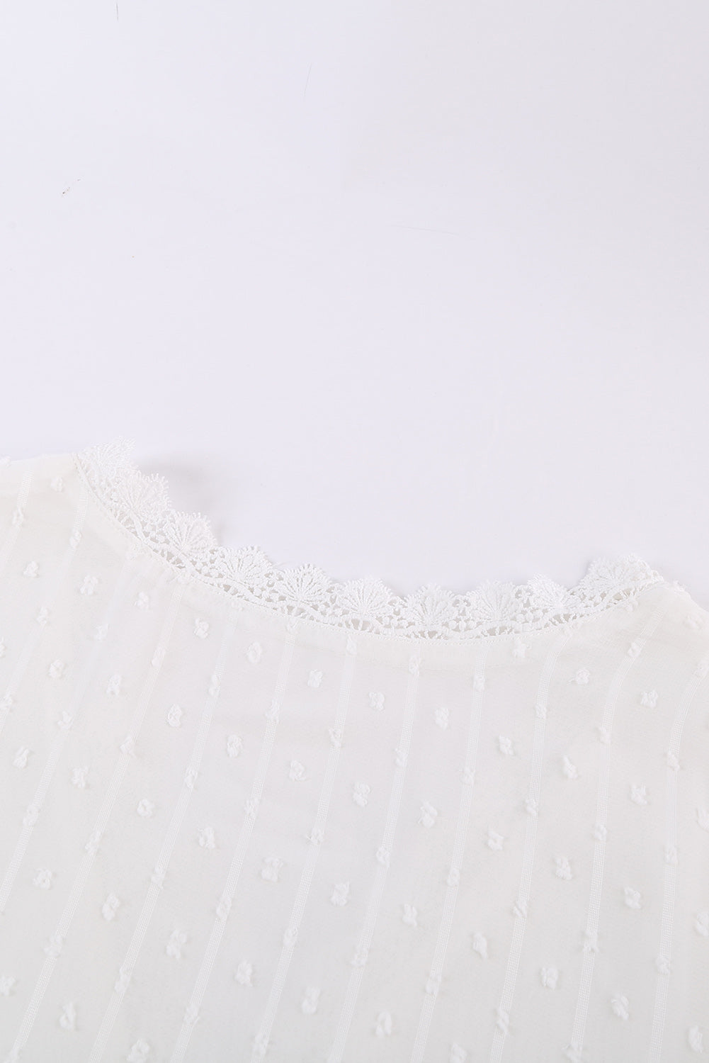 White Crochet V Neck Textured Tank Top Tank Tops JT's Designer Fashion