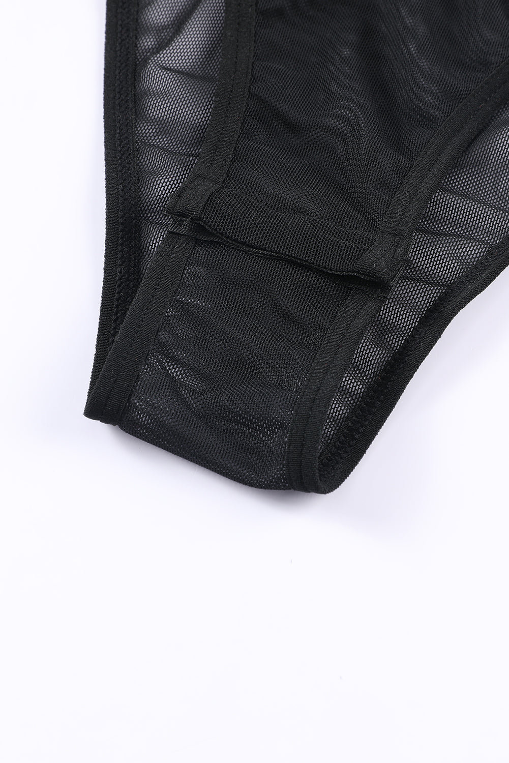 Black Spaghetti Straps Lace Panel Bodysuit Bodysuits JT's Designer Fashion