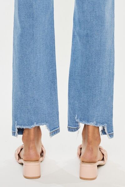 Kancan High Waist Raw Hem Straight Jeans Jeans JT's Designer Fashion