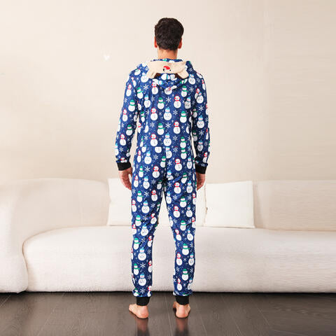 Snowman Print Hooded Jumpsuit Family Sets JT's Designer Fashion