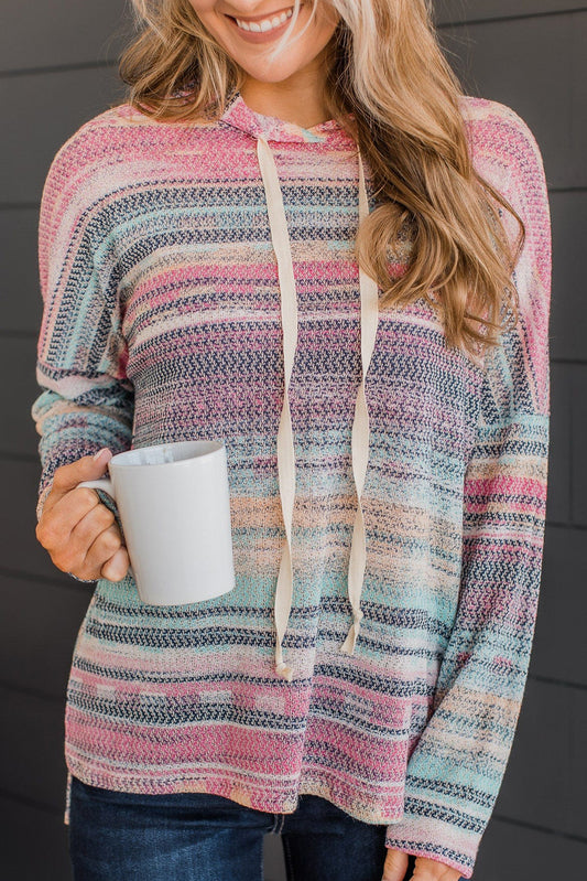 Multicolor Striped Print Pullover Hoodie Pre Order Sweatshirts & Hoodies JT's Designer Fashion