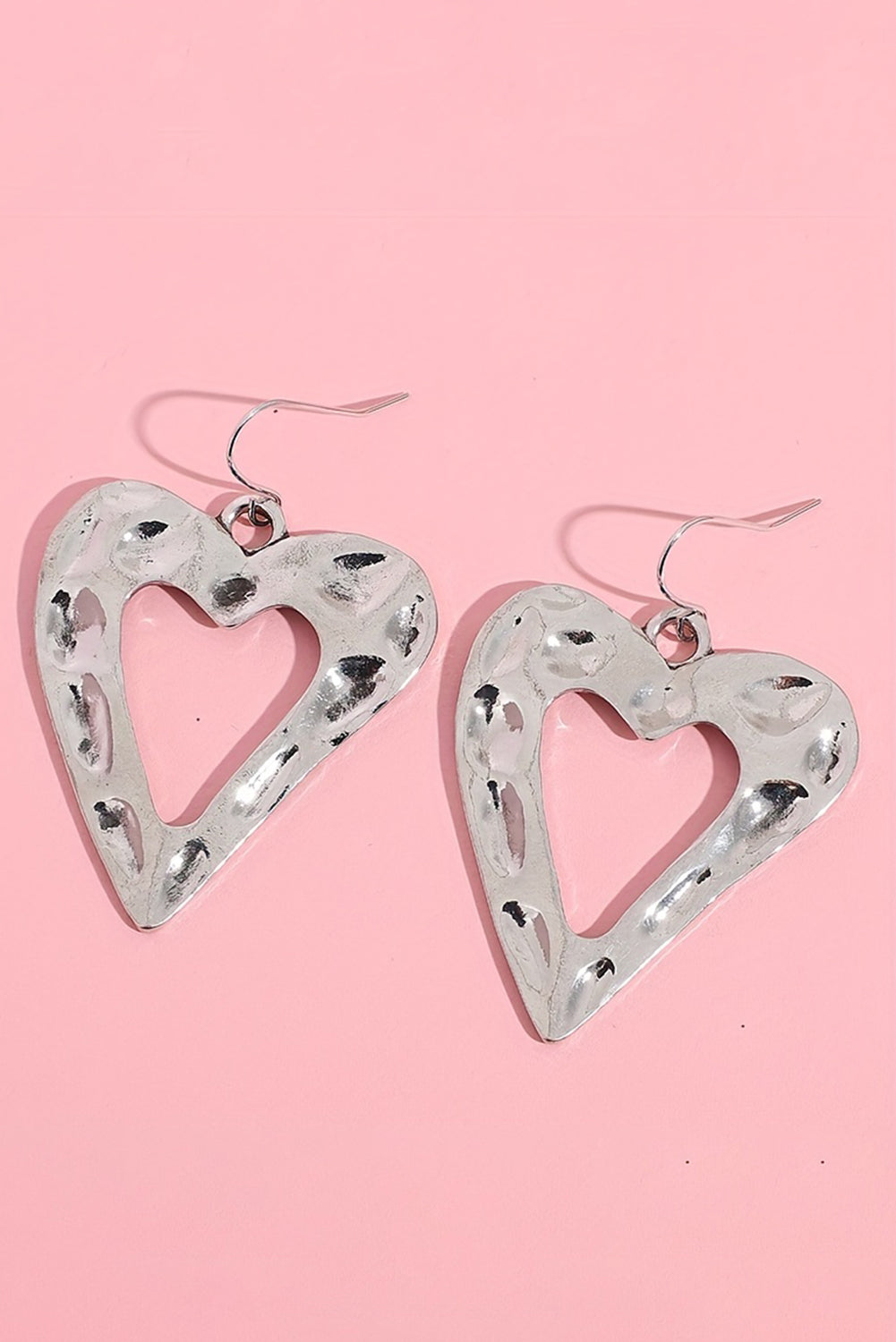White Valentine Hollowed Heart Shape Earrings Jewelry JT's Designer Fashion
