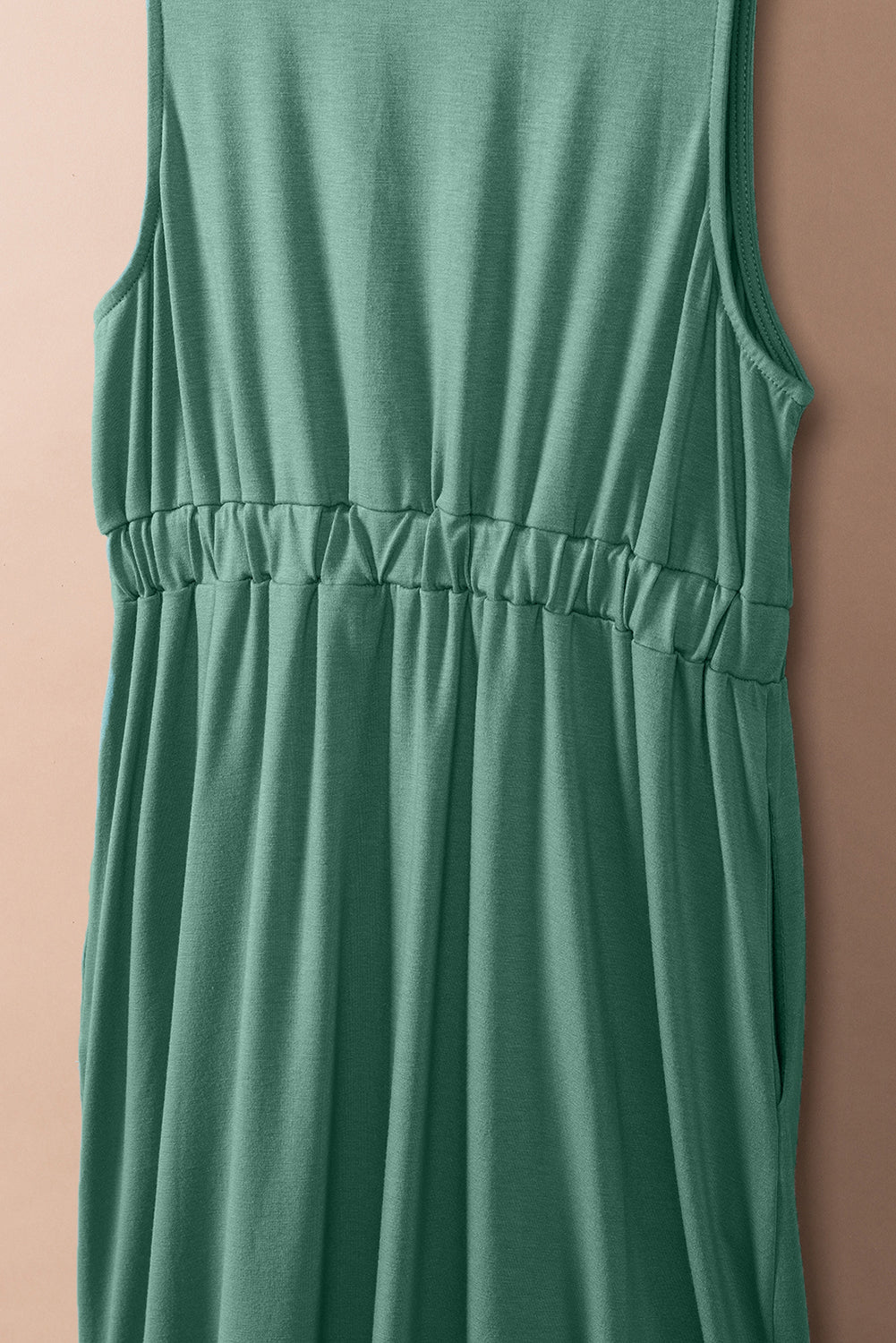 Green Buttons Sleeveless High Waist Mini Dress Mini Dresses JT's Designer Fashion