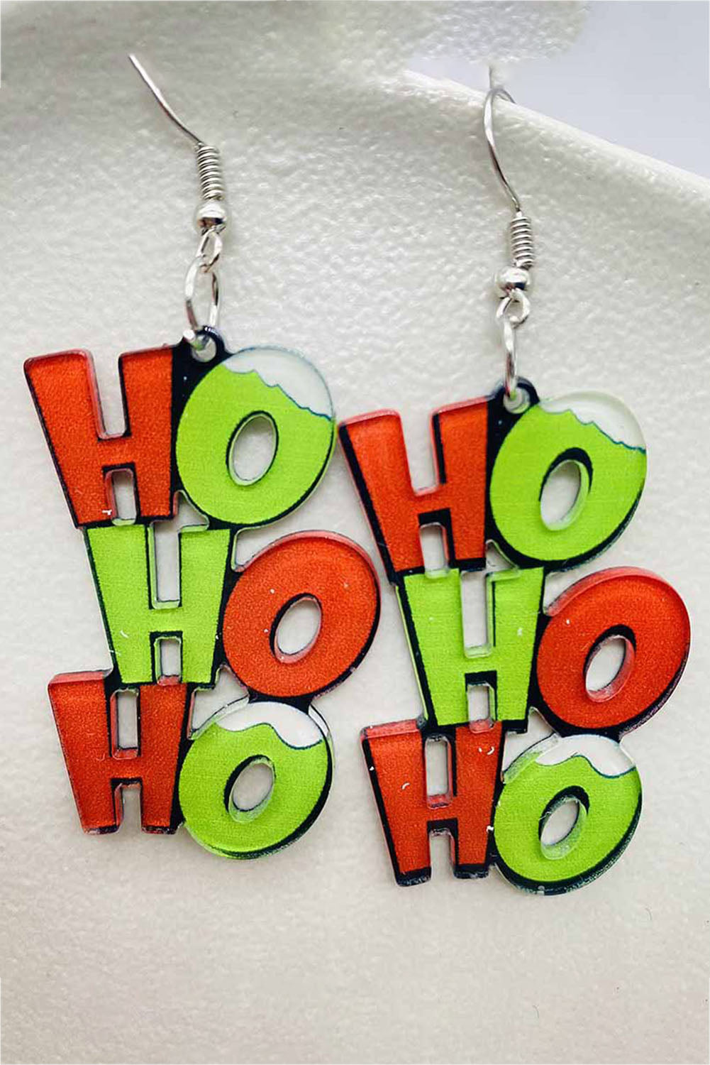Green HO HO HO Dangle Christmas Earrings Jewelry JT's Designer Fashion