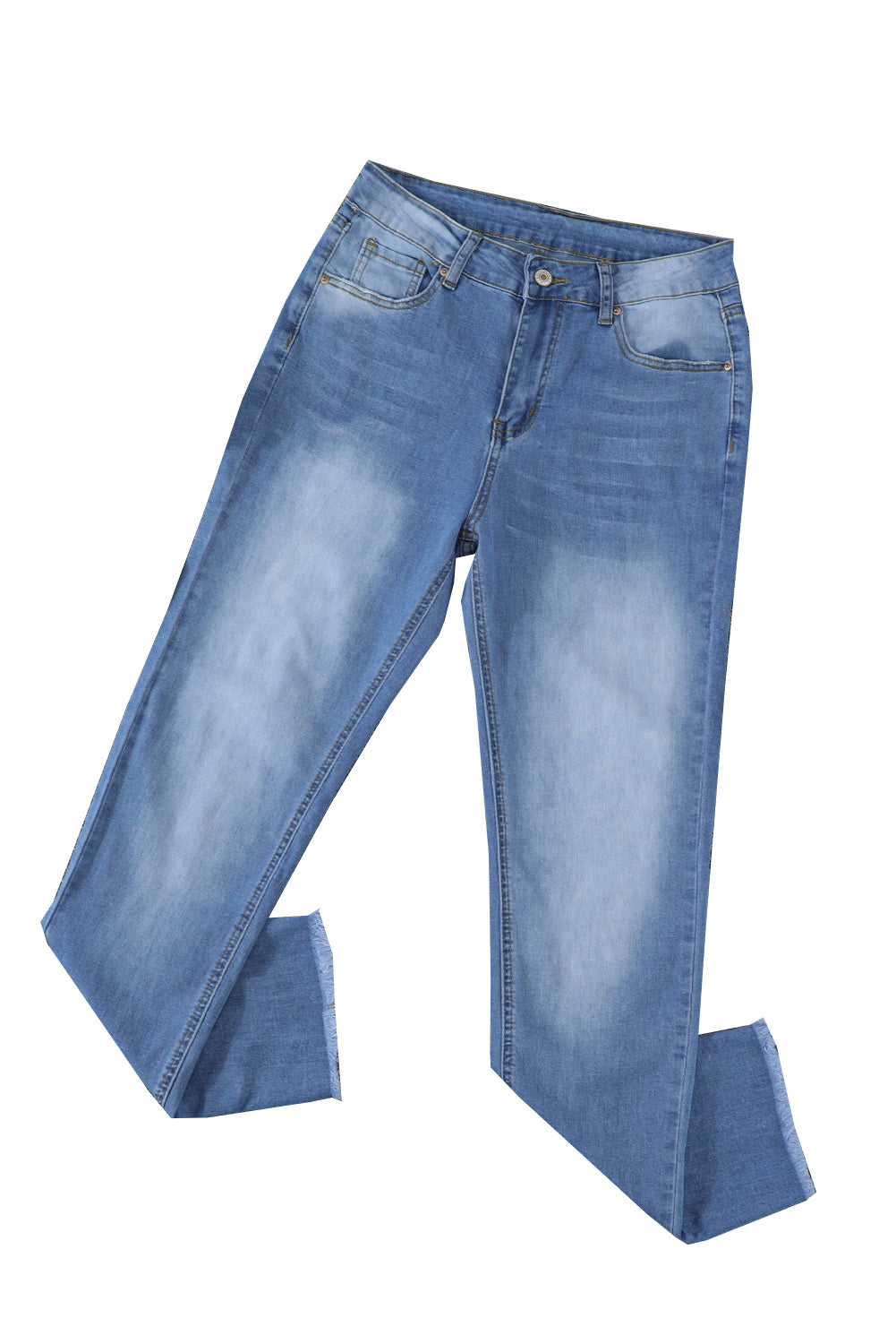 Sky Blue High Waist Ankle-Length Skinny Jeans Jeans JT's Designer Fashion
