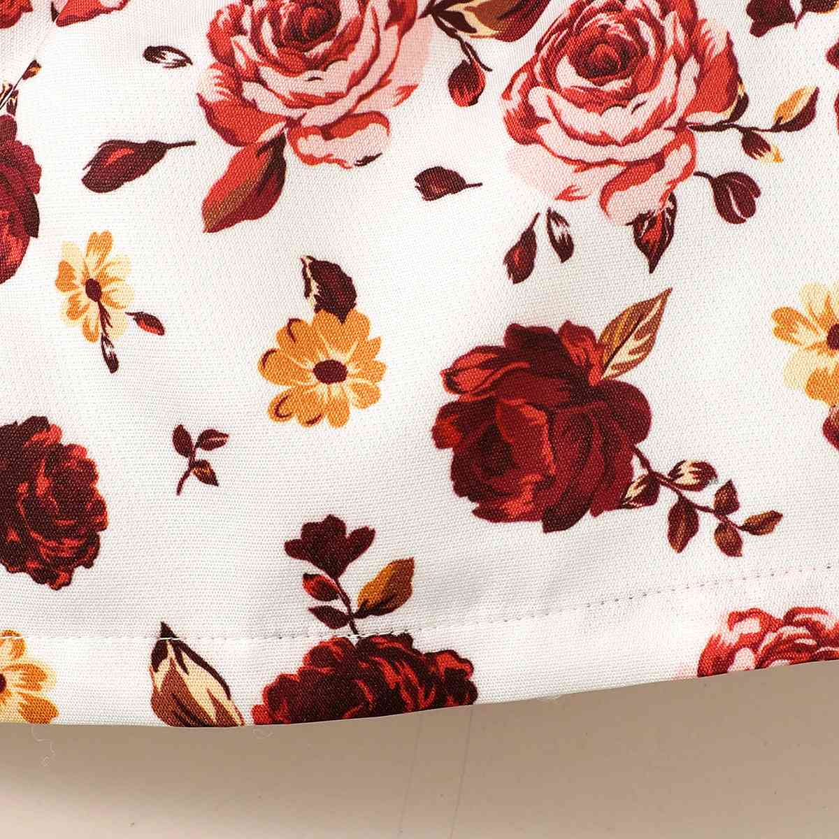 Floral Print Belted Short Dress Baby JT's Designer Fashion