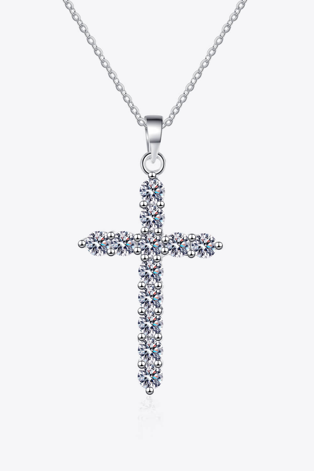 925 Sterling Silver Cross Moissanite Necklace Jewelry JT's Designer Fashion