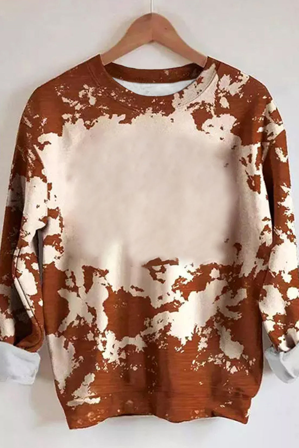 Brown Western Tie Dye Round Neck Sweatshirt Pre Order Sweatshirts & Hoodies JT's Designer Fashion