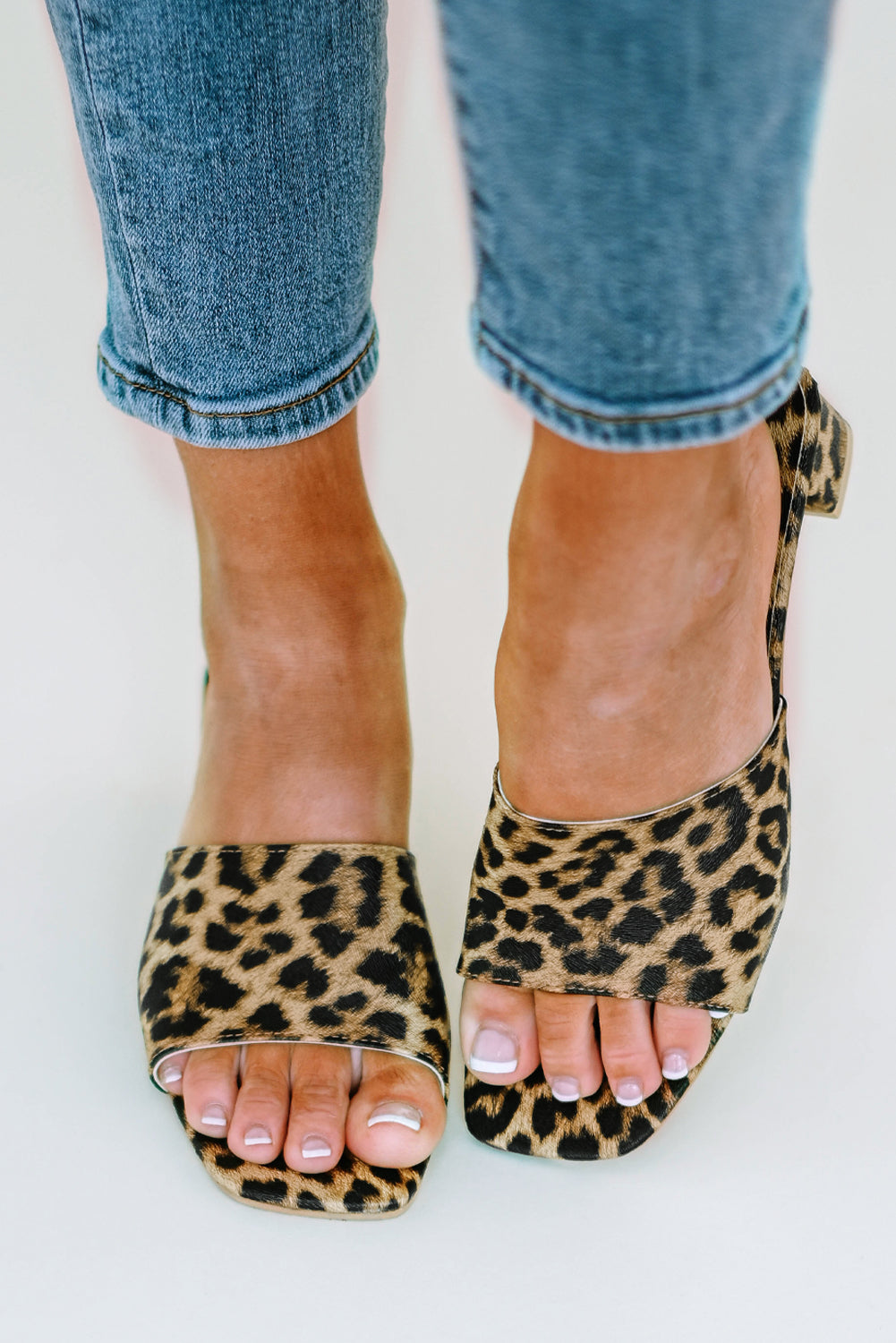 Leopard Graphic Chunky Sandal Mules Slippers JT's Designer Fashion