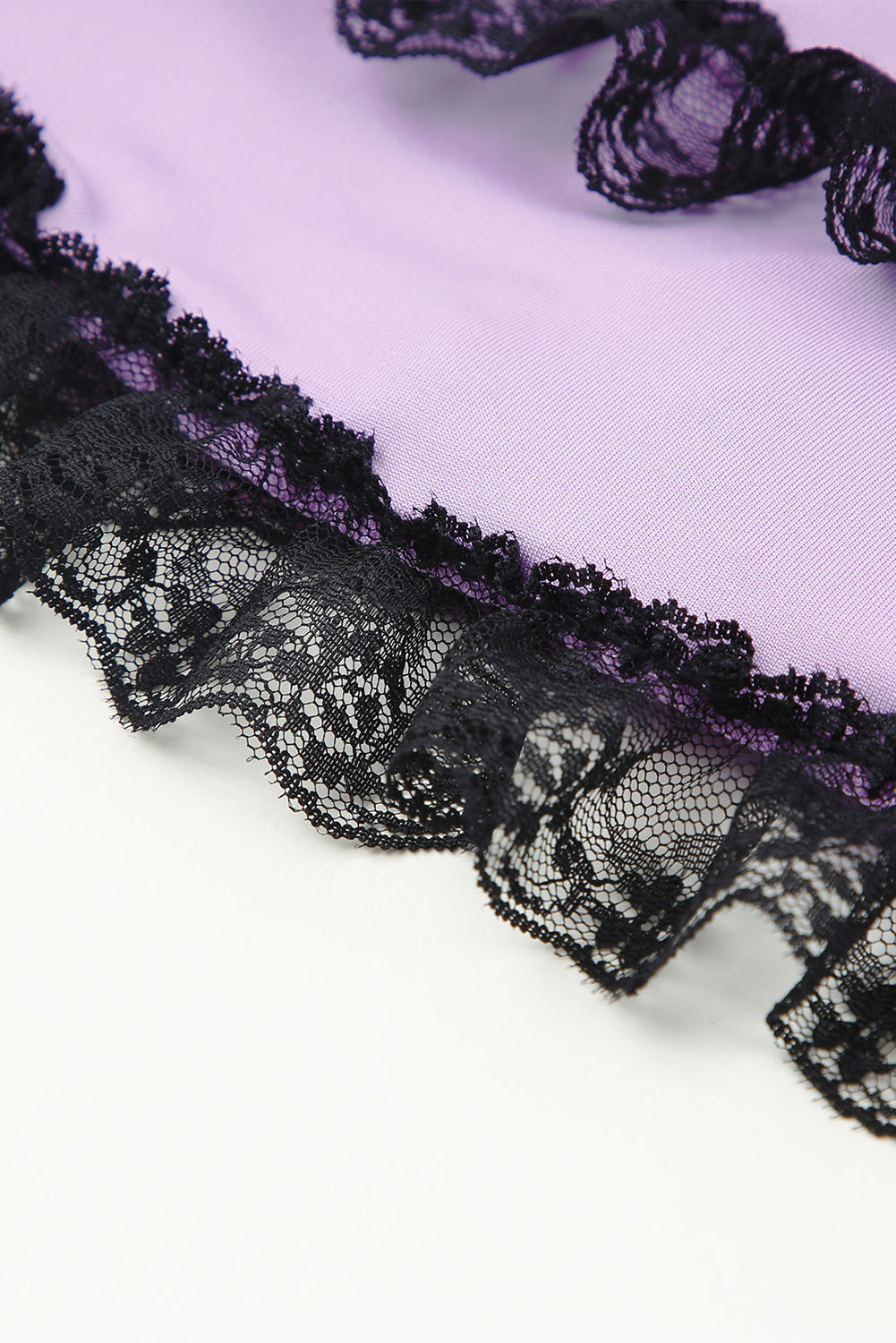 Purple Lilac And Black Lace Babydoll Set Babydolls & Chemises JT's Designer Fashion