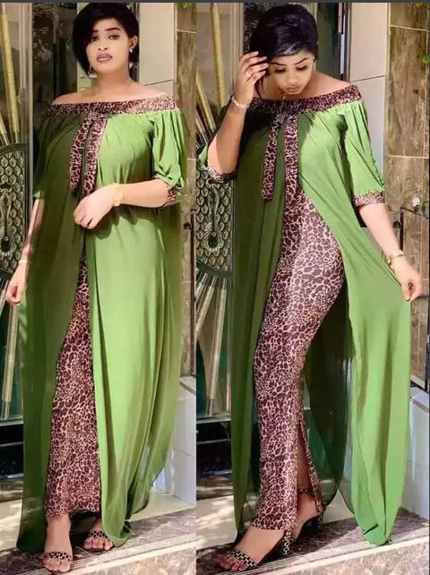 Women's African Style Leopard Bodycon Maxi Dress Green Maxi Dresses JT's Designer Fashion