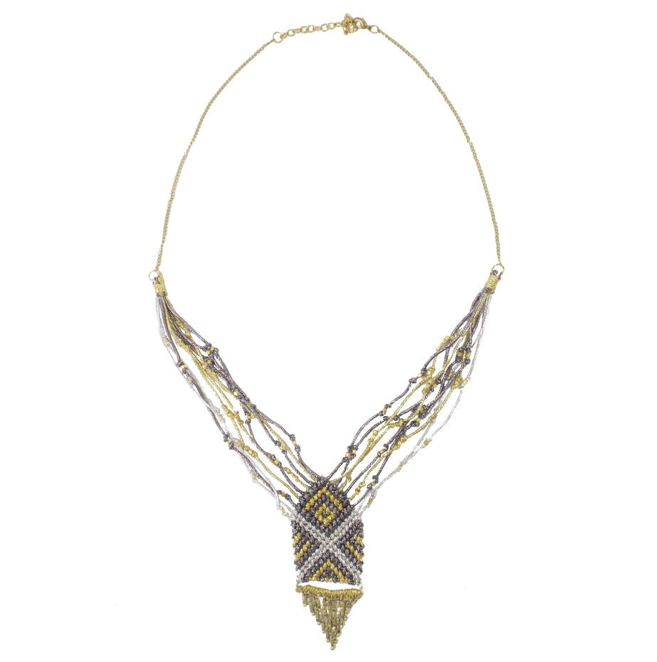 Woven Metallics Necklace JT's Designer Fashion