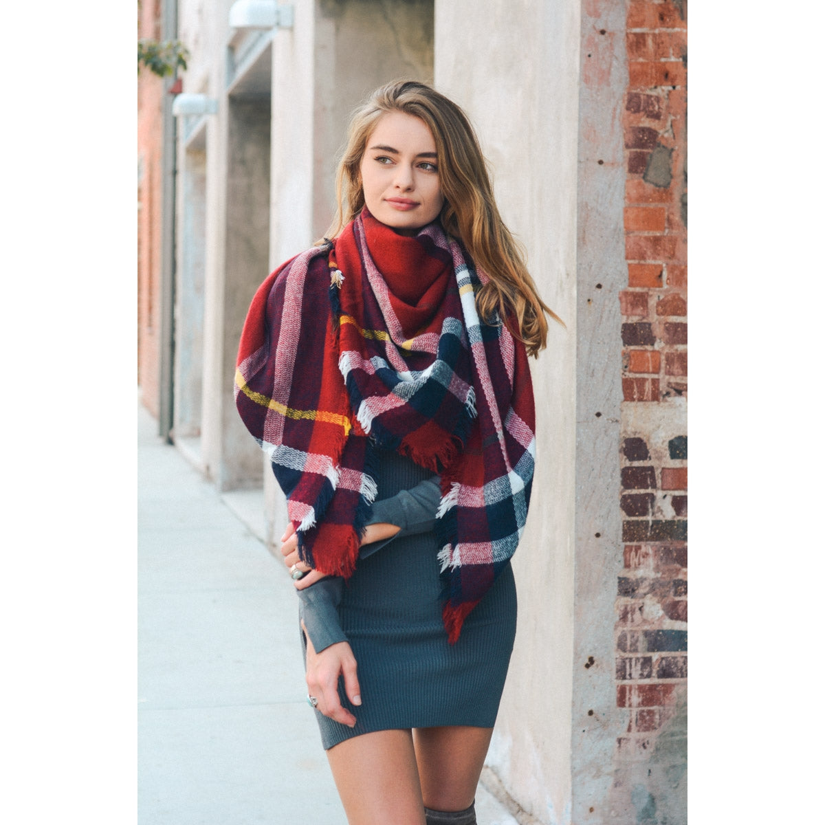 Warm & Sophisticated Trendy Blanket Scarfs Christmas Plaid Scarves JT's Designer Fashion