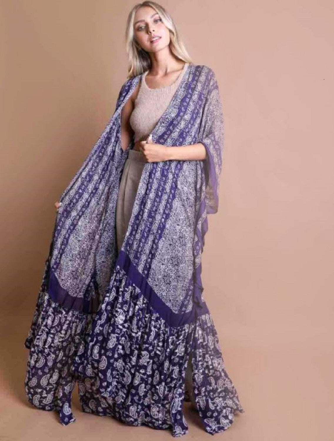 Purple Pleasure Soft Flowing Kimono Kimonos JT's Designer Fashion