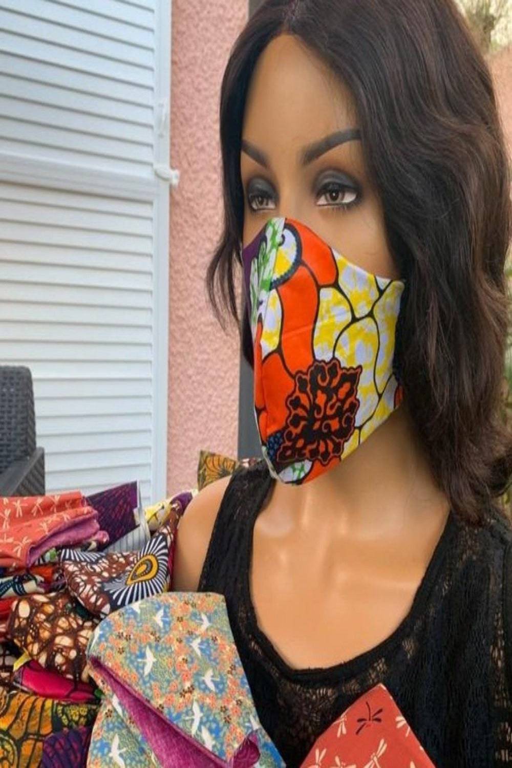 Set of 4 African Style Face Masks Accessories JT's Designer Fashion