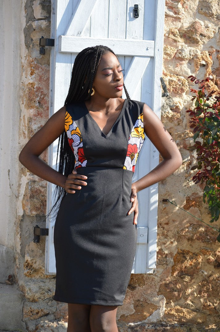 African Side-Sash Flower Mini Dress Mini Dresses JT's Designer Fashion