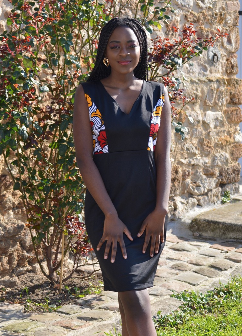 African Side-Sash Flower Mini Dress Half Sash Mini Dresses JT's Designer Fashion